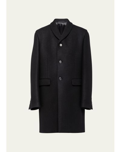 Prada Darted Wool-cashmere Topcoat - Black