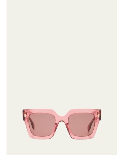Fendi Roma Pink Square Acetate Sunglasses