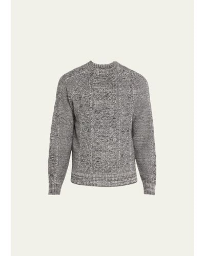 Taylor Stitch Marled Wool Cable-knit Sweater - Gray