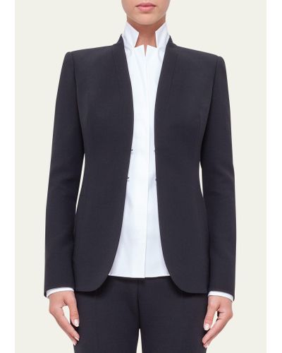 Akris Shawl-collar Wool Jacket - Blue