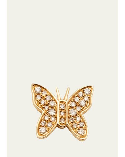 Sydney Evan 14k Diamond Butterfly Single Stud Earring - Metallic