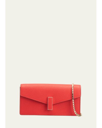 Valextra Iside Envelope Calf Leather Clutch Bag - Red