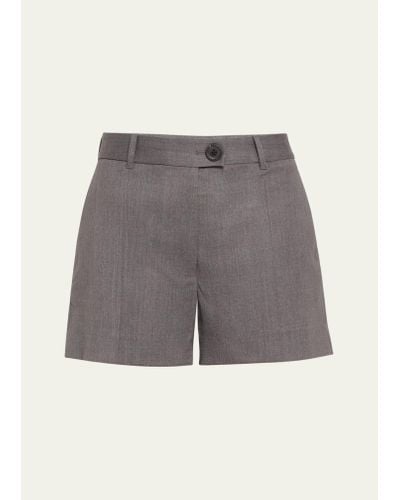 Peter Do Tailored Mini Wool Shorts - Gray