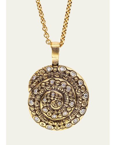 Alex Sepkus Nautilis 18k Yellow Gold Pendant With Diamonds - Metallic