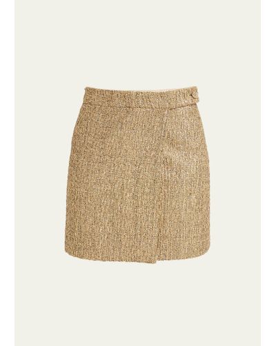 Tom Ford Wool Blend Tweed Mini Skirt - Natural