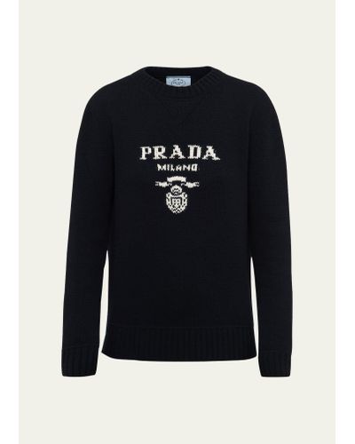 Prada Logo Wool-cashmere Sweater - Black
