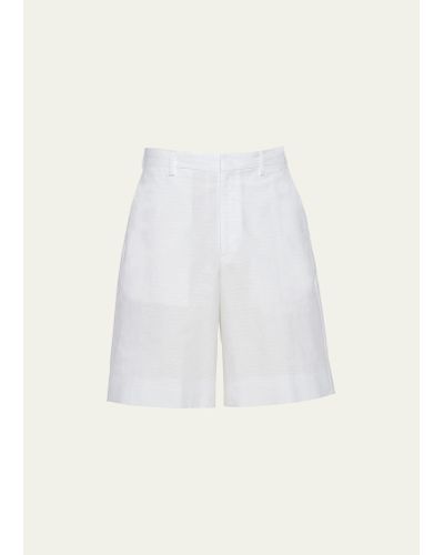 Prada Solid Cotton Poplin Shorts - Multicolor