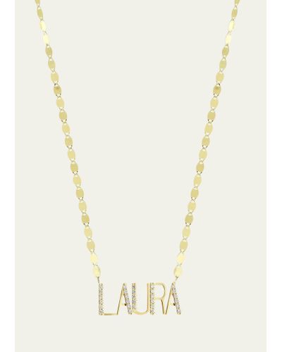 Lana Jewelry Gold Personalized Five-letter Pendant Necklace W/ Diamonds - White