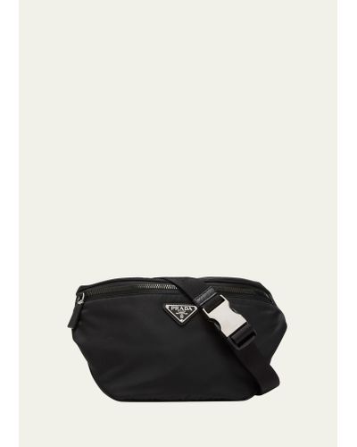 Prada Nylon And Saffiano Leather Belt Bag - Black