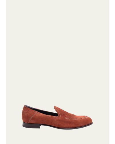 Di Bianco Positano Suede Slip-on Loafers - Red