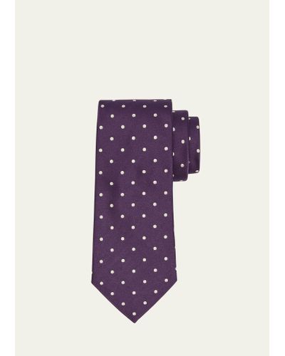 Ralph Lauren Dotted Satin Tie - Purple