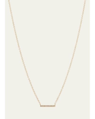 EF Collection Mini Diamond Bar Pendant Necklace - White