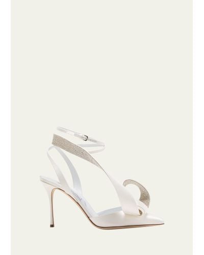 AREA X SERGIO ROSSI Sculpted Bow Slingback Cocktail Pumps - Natural