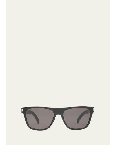 Saint Laurent Sl 619 Acetate Rectangle Sunglasses - Gray