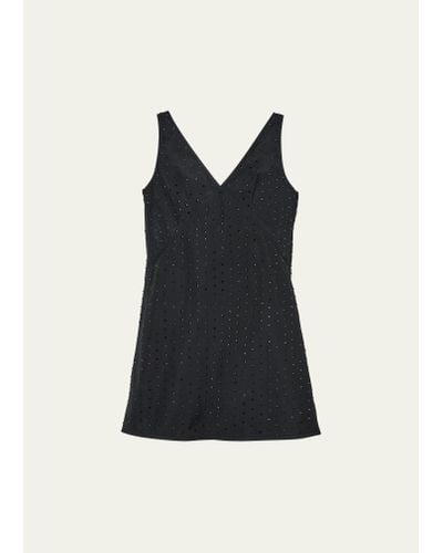 Marc Jacobs Crystal V-neck Shift Mini Dress - Black