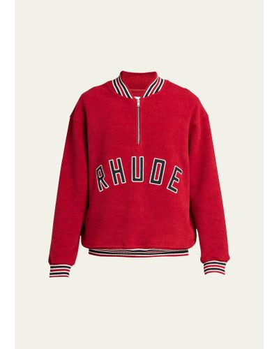 Rhude Quarter-zip Varsity Sweater - Red