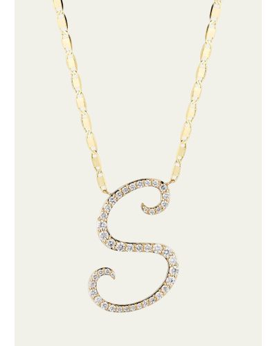 Lana Jewelry 14k Malibu Diamond Initial Necklace - White
