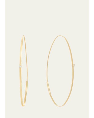 Lana Jewelry Large 14k Oval Magic Hoop Earrings With Diamonds - Natural
