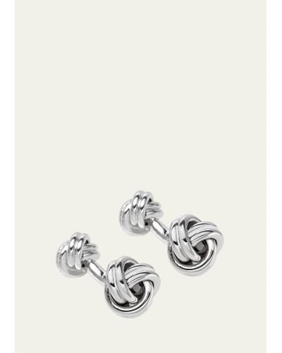 Bergdorf Goodman Sterling Silver Knot Cufflinks - White