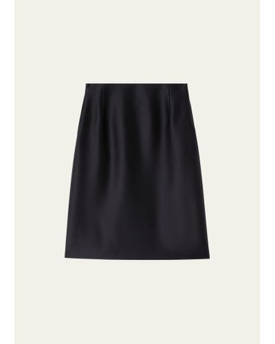 Loro Piana Amalie Satin Silk Short Skirt - Black