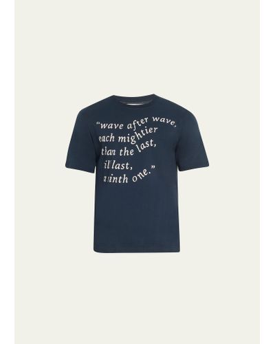 S.S.Daley Jersey Waves Quote T-shirt - Blue