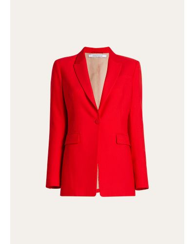 Another Tomorrow Single Button Blazer Jacket - Red