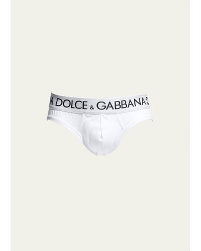 Dolce & Gabbana Midi Logo Briefs - Natural