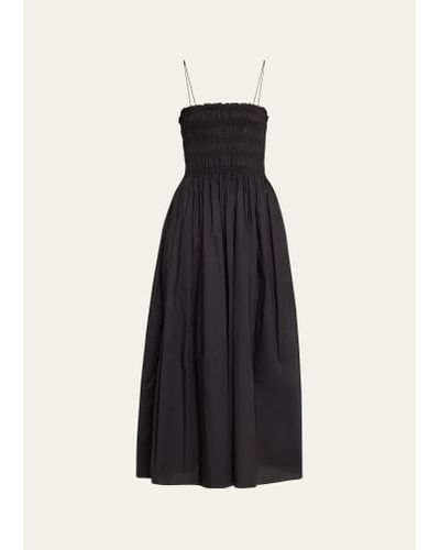 Matteau Shirred Bodice Maxi Dress - Black