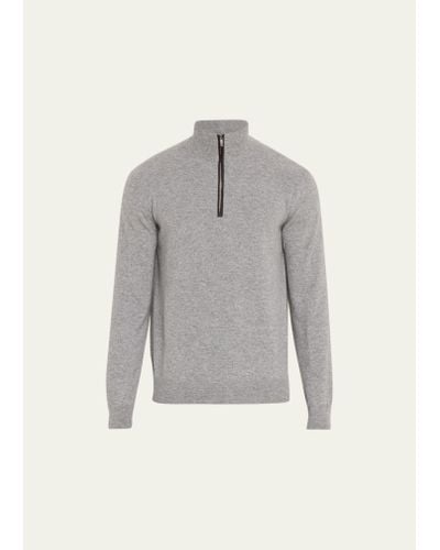 FIORONI CASHMERE Cashmere Half-zip Sweater - Gray