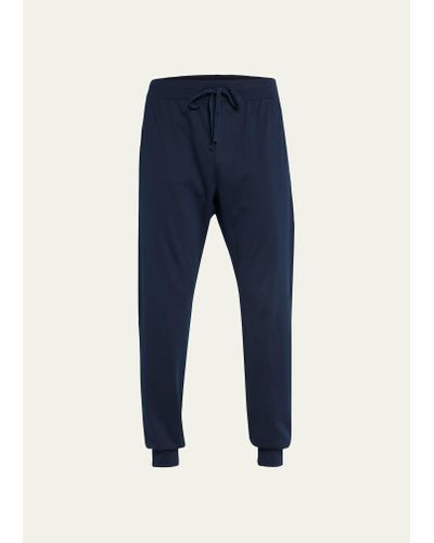 Handvaerk Pima Cotton Pajama Pants - Blue