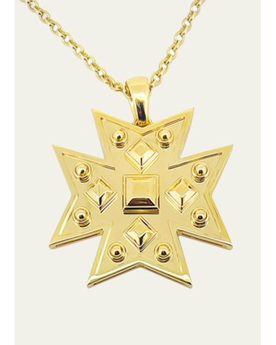 Verdura 18k Yellow Gold Midas Pendant Necklace - Metallic