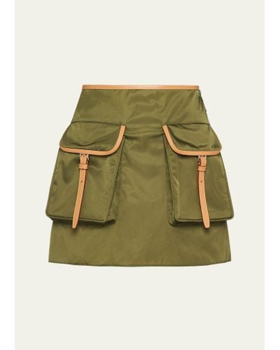Prada Re-nylon Utility Pocket Mini Skirt - Green