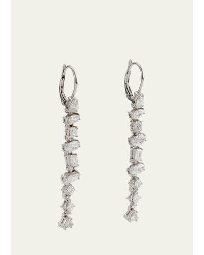 Kimberly Mcdonald 18k White Gold Irregular Linear Diamond Earrings - Natural