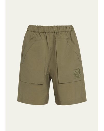 Loewe Long Cargo Shorts - Green
