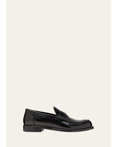 Givenchy Mr G Brushed Leather Penny Loafers - Black