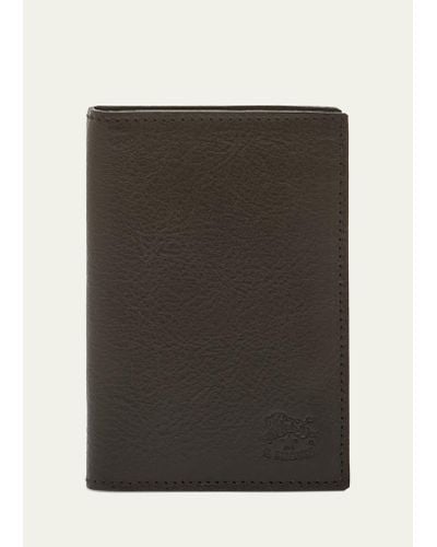 Il Bisonte Galileo Leather Card Case - Black