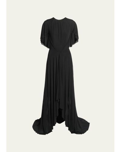 Talbot Runhof Draped Evening Gown - Black