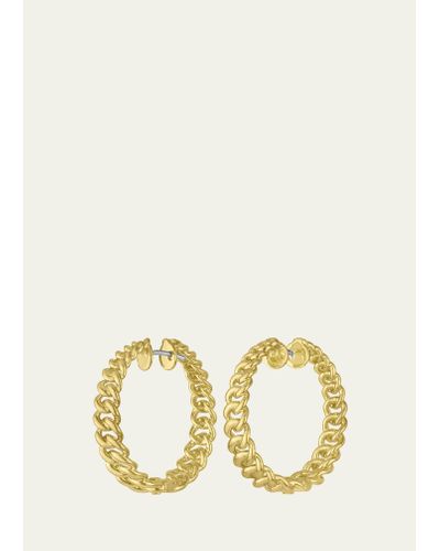 Paul Morelli 18k Yellow Gold Cuban Chain Hoop Earrings - Metallic