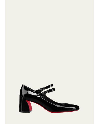 Christian Louboutin Miss Jane Patent Red Sole Pumps - White