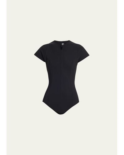 Lisa Marie Fernandez The Farrah Zip-front One-piece Swimsuit - Black