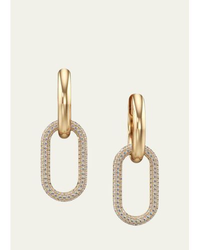 Bhansali Gold And Diamond Pave Link Earrings - Natural