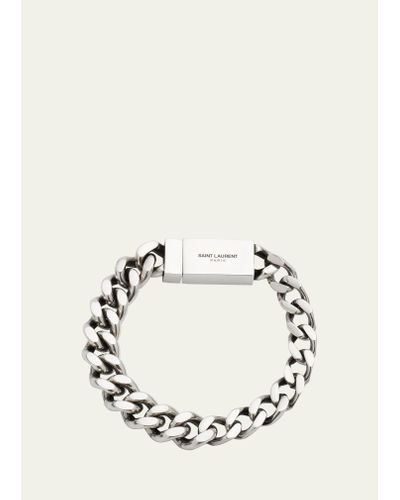 Saint Laurent Thick Curb Chain Bracelet - Natural