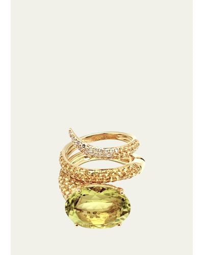 Stefere Yellow Ring From Convertible Collection In 18k Yellow Gold - Metallic