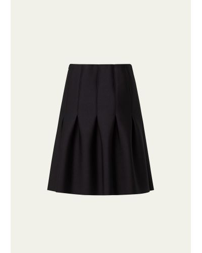 Akris Techno Neoprene Pleated Skirt - Black