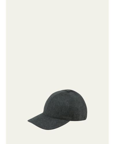 Bergdorf Goodman Solid Cashmere Baseball Cap - Black