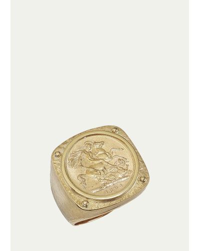 Jorge Adeler 18k Yellow Gold Queen Victoria Coin Ring - Natural