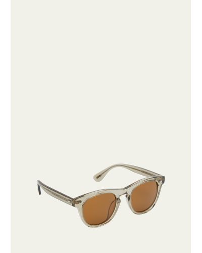 Oliver Peoples Rorke Round Acetate & Crystal Sunglasses - Natural