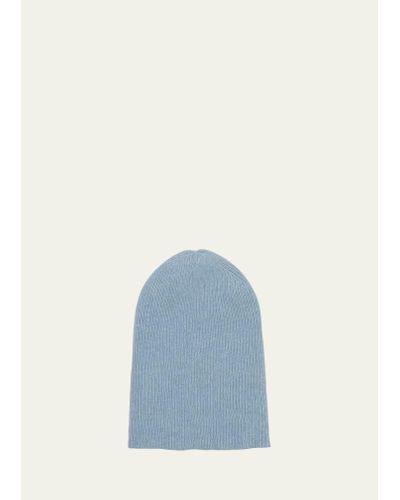 The Elder Statesman Cashmere Rib-knit Beanie Hat - Blue