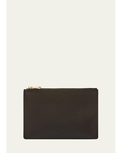 Il Bisonte Oliveta Zip Vacchetta Leather Card Case - Gray