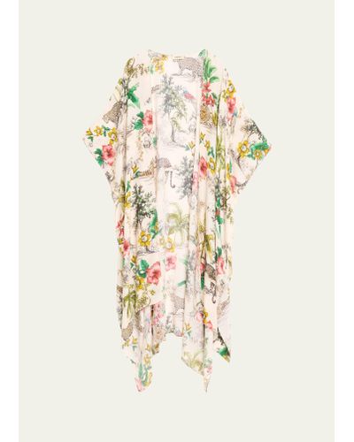 L'Agence Kara Soft Jungle Maxi Kimono - White